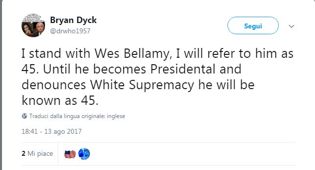 Donald Trump, la protesta social contro il Presidente passa anche per #45