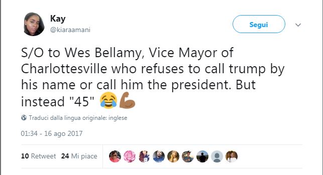 Donald Trump, la protesta social contro il Presidente passa anche per #45