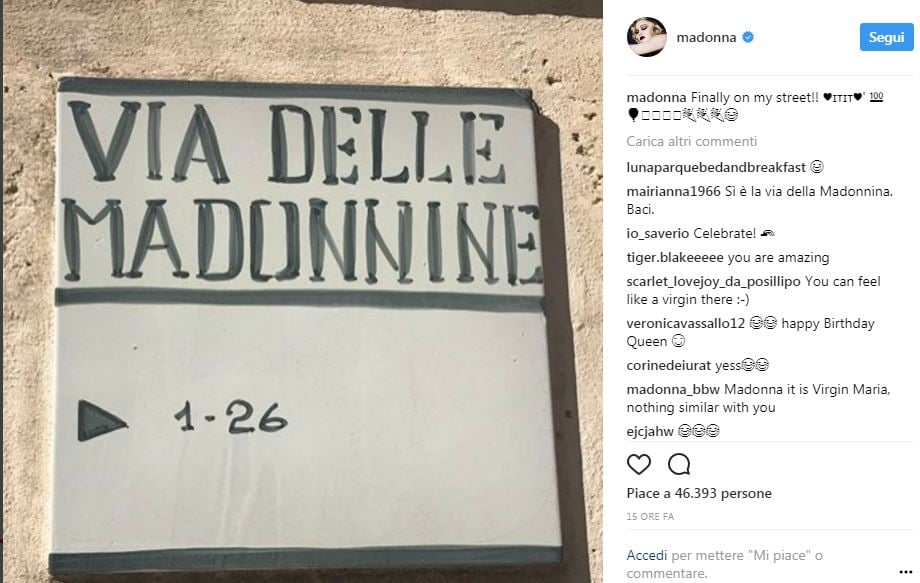 Compleanno all’italiana per Madonna