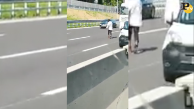 Immigrato cammina in Tangenziale a Milano | video