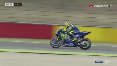 Valentino Rossi in pista per le prove libere ad Aragon | video