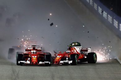Incidente alla partenza del Gp Singapore, Formula 1 – Vettel-Verstappen-Raikkonen | video
