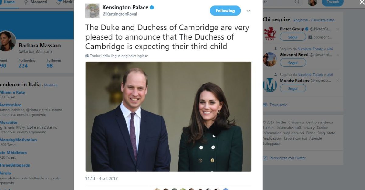 William e Kate, in arrivo il terzo figlio William e Kate, in arrivo il terzo figlio