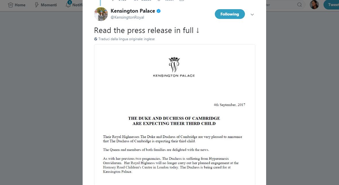 William e Kate, in arrivo il terzo figlio William e Kate, in arrivo il terzo figlio