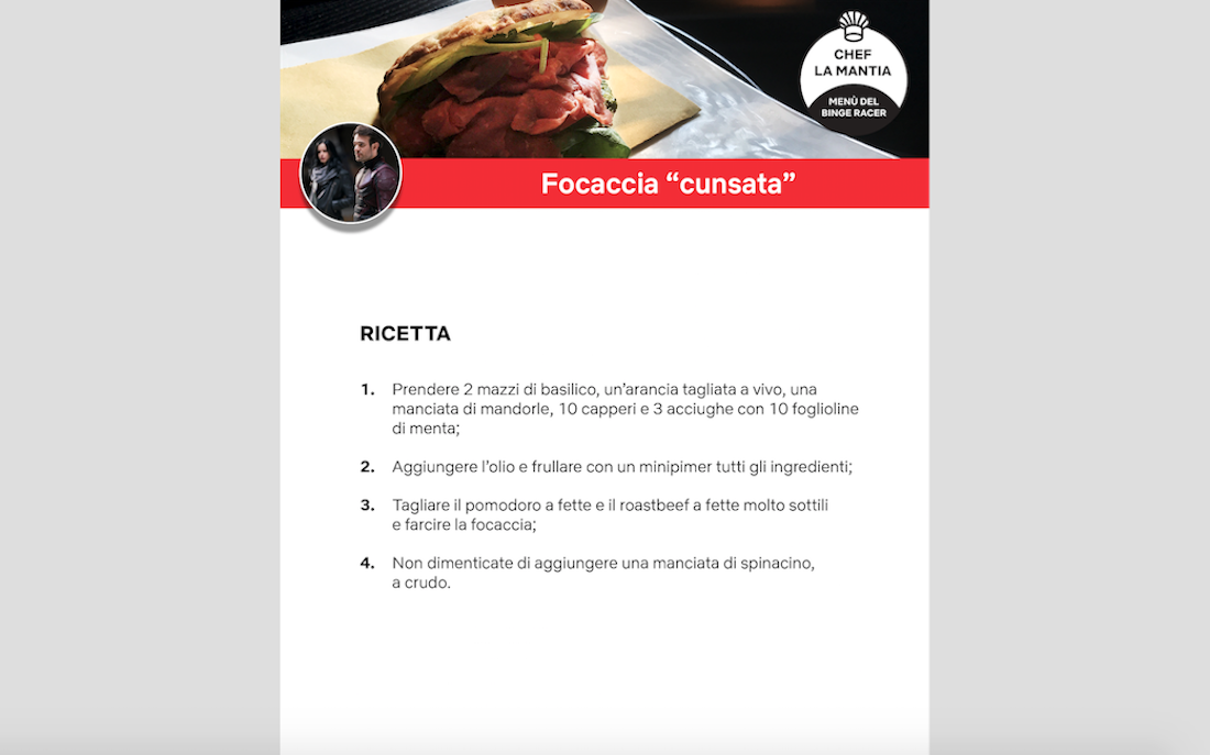 Serie tv Netflix: le ricette in tema di chef La Mantia