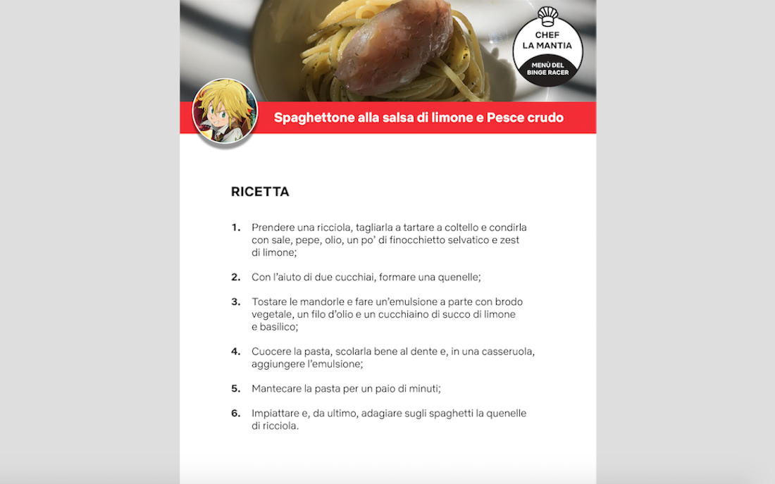 Serie tv Netflix: le ricette in tema di chef La Mantia
