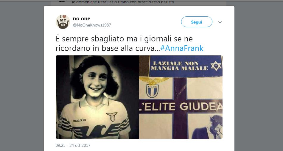L’indignazione social per gli adesivi di Anna Frank L’indignazione social per gli adesivi di Anna Frank