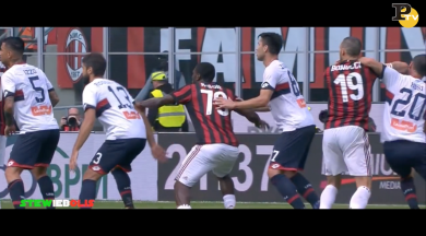 Bonucci: gomitata a Rosi, Milan-Genoa espulsione con il Var | video