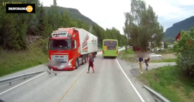 Tir: la frenata evita l’incidente con un bambino | video