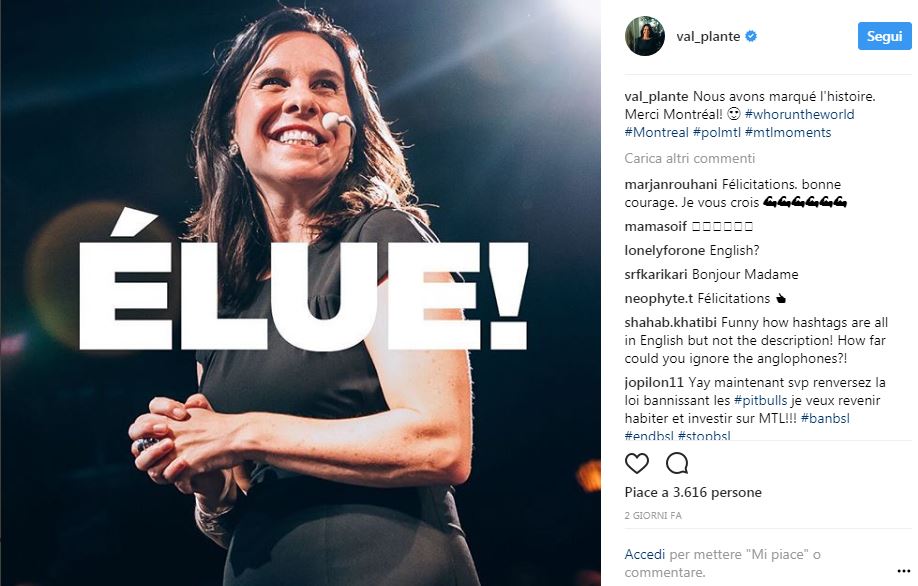 Ritratto di Valérie Plante, il primo sindaco donna di Montréal Ritratto di Valérie Plante, il primo sindaco donna di Montréal