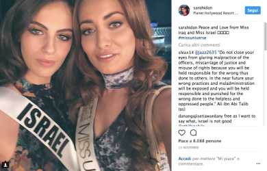 Miss Israele e Miss Iraq: il selfie della discordia