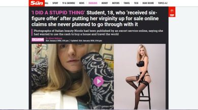 Com’è nata la fake news della verginità all’asta