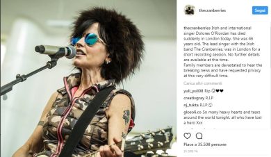 Dolores O’Riordan: il cordoglio corre sui social network