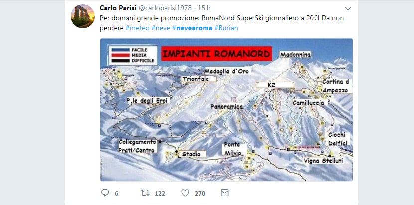 #Nevearoma: sui social lo stupore dei romani per la Capitale imbiancata