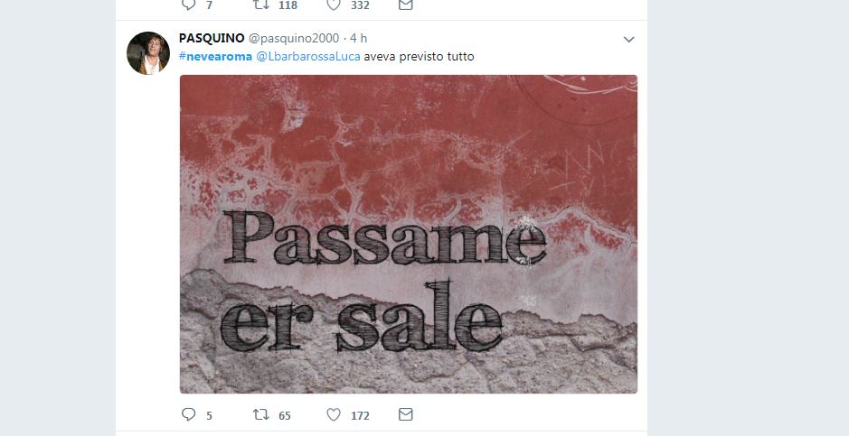 #Nevearoma: sui social lo stupore dei romani per la Capitale imbiancata