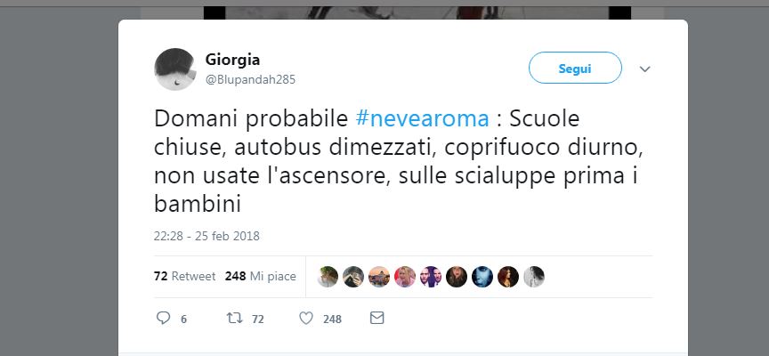 #Nevearoma: sui social lo stupore dei romani per la Capitale imbiancata