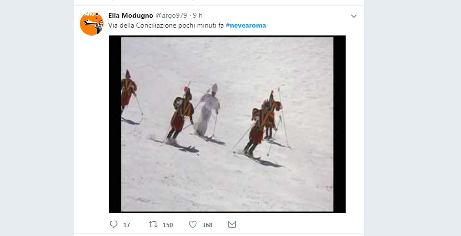 #Nevearoma: sui social lo stupore dei romani per la Capitale imbiancata