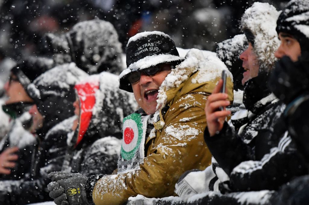 Juventus-Atalanta rinviata per neve: le immagini del maltempo allo Stadium