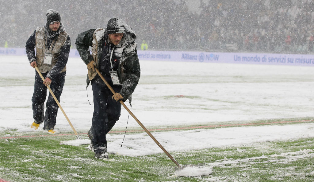 Juventus-Atalanta rinviata per neve: le immagini del maltempo allo Stadium