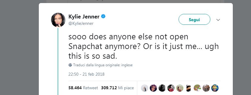 Come ha fatto Kylie Jenner a far perdere 1,3 miliardi a Snapchat