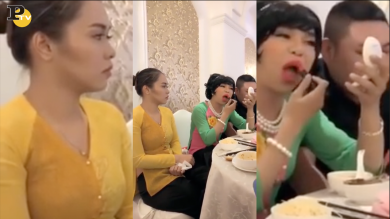 Si trucca a tavola mentre mangia. Ma l’amica si arrabbia | video