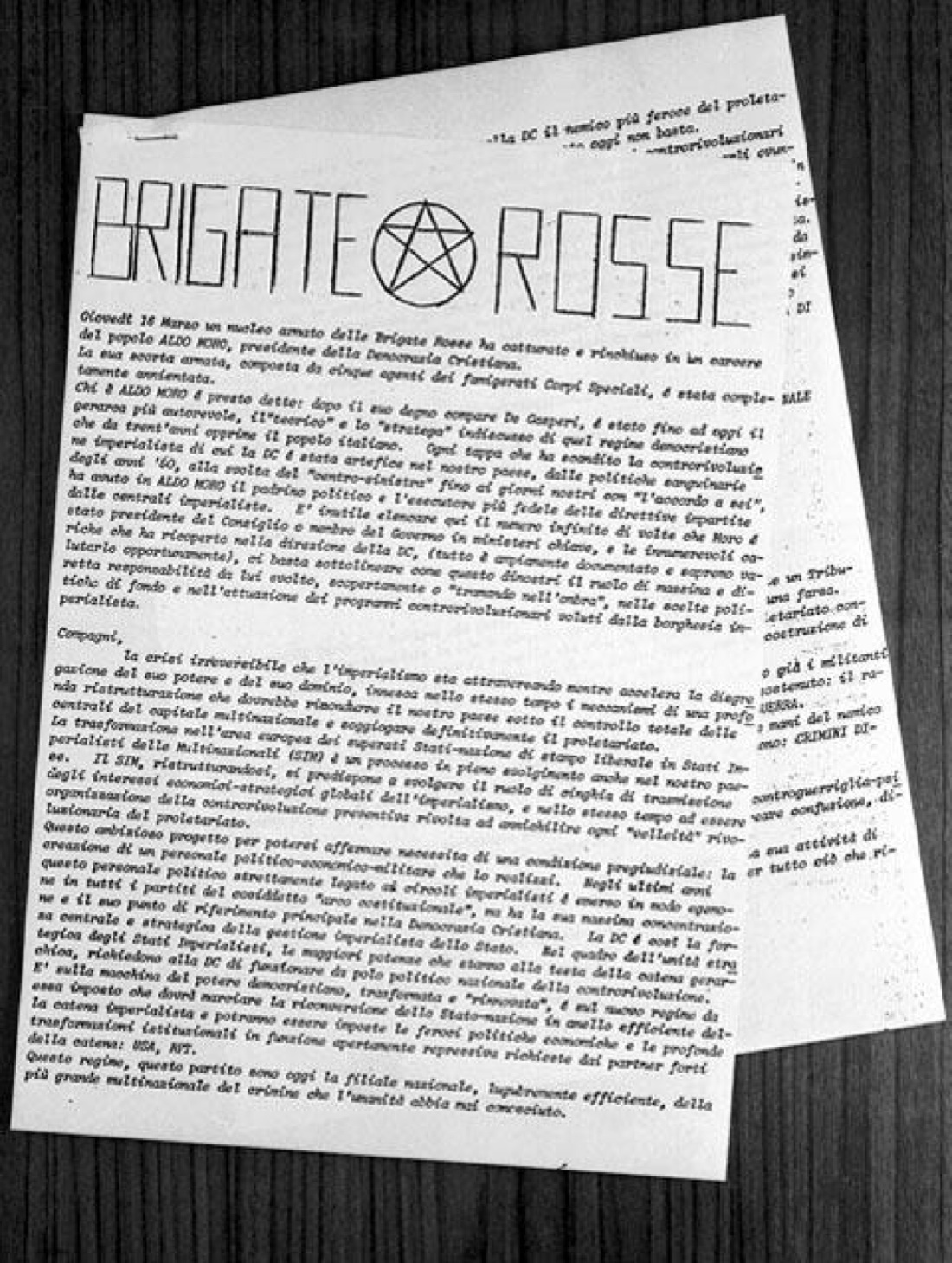 Sequestro Moro: tutti i comunicati delle Br nei 55 giorni di prigionia