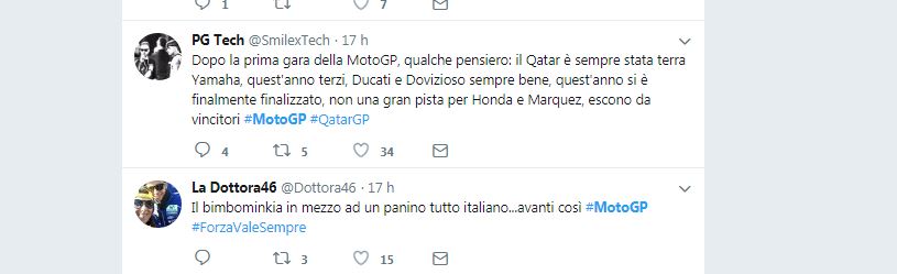 La festa social per il podio di Dovizioso e Rossi in Qatar