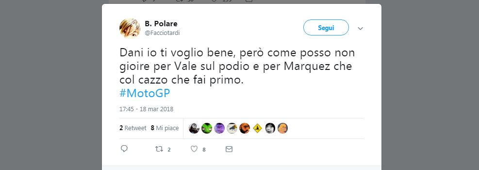 La festa social per il podio di Dovizioso e Rossi in Qatar