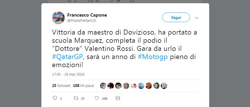 La festa social per il podio di Dovizioso e Rossi in Qatar