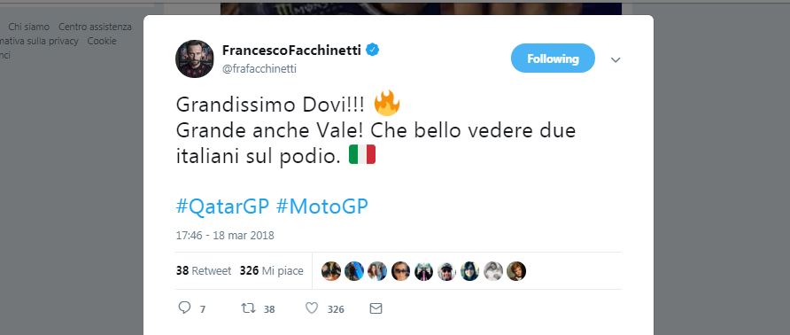 La festa social per il podio di Dovizioso e Rossi in Qatar