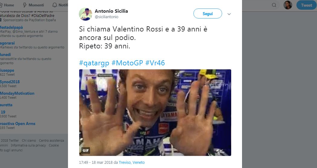 La festa social per il podio di Dovizioso e Rossi in Qatar
