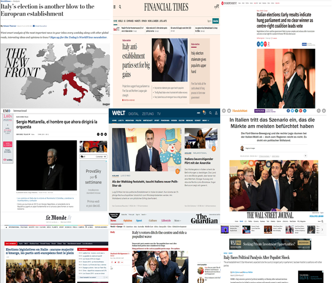 Elezioni politiche 2018: le reazioni della stampa estera Elezioni politiche 2018: le reazioni della stampa estera