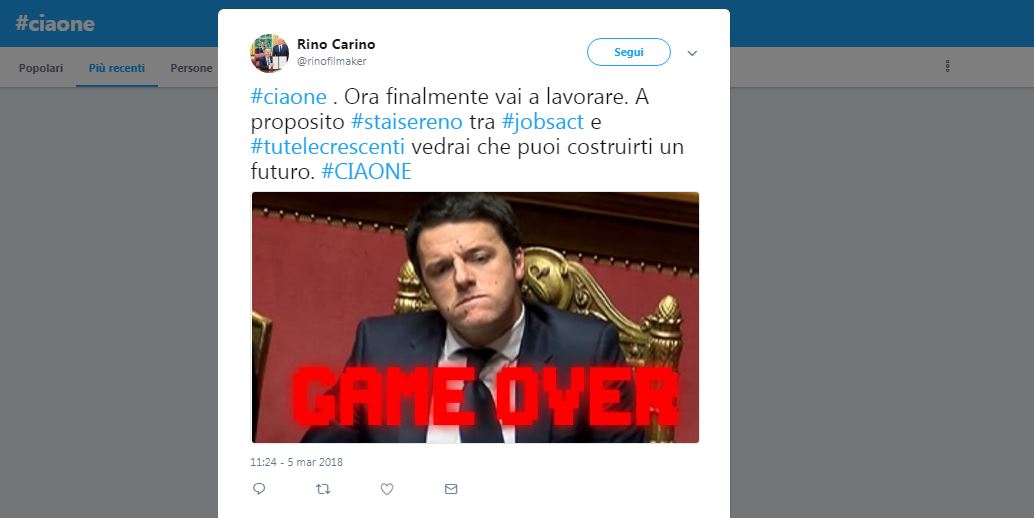 Elezioni politiche: le reazioni del giorno dopo sui social network Elezioni politiche: le reazioni del giorno dopo sui social network