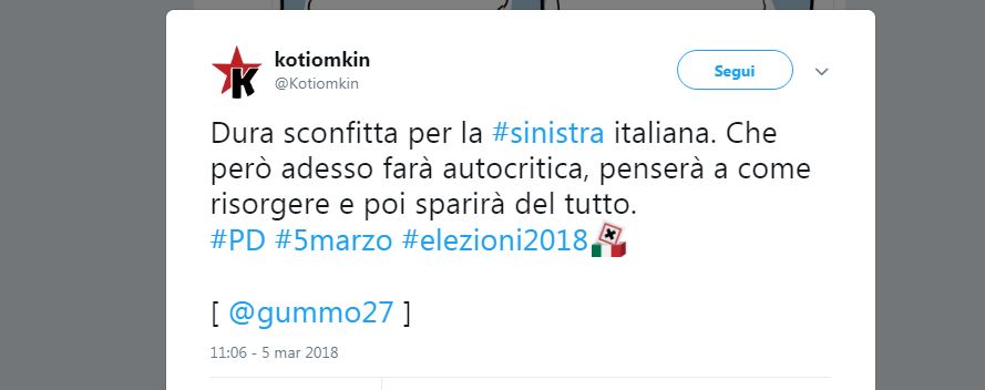 Elezioni politiche: le reazioni del giorno dopo sui social network Elezioni politiche: le reazioni del giorno dopo sui social network