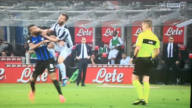 Pjanic, il fallo su Rafinha non da ammonizione per Orsato in Inter-Juventus | video