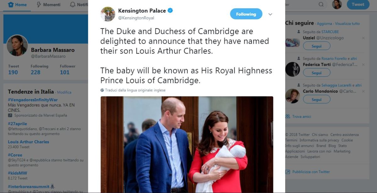 Galleria foto 'Perché il royal baby si chiama Louis Arthur Charles' - foto 8