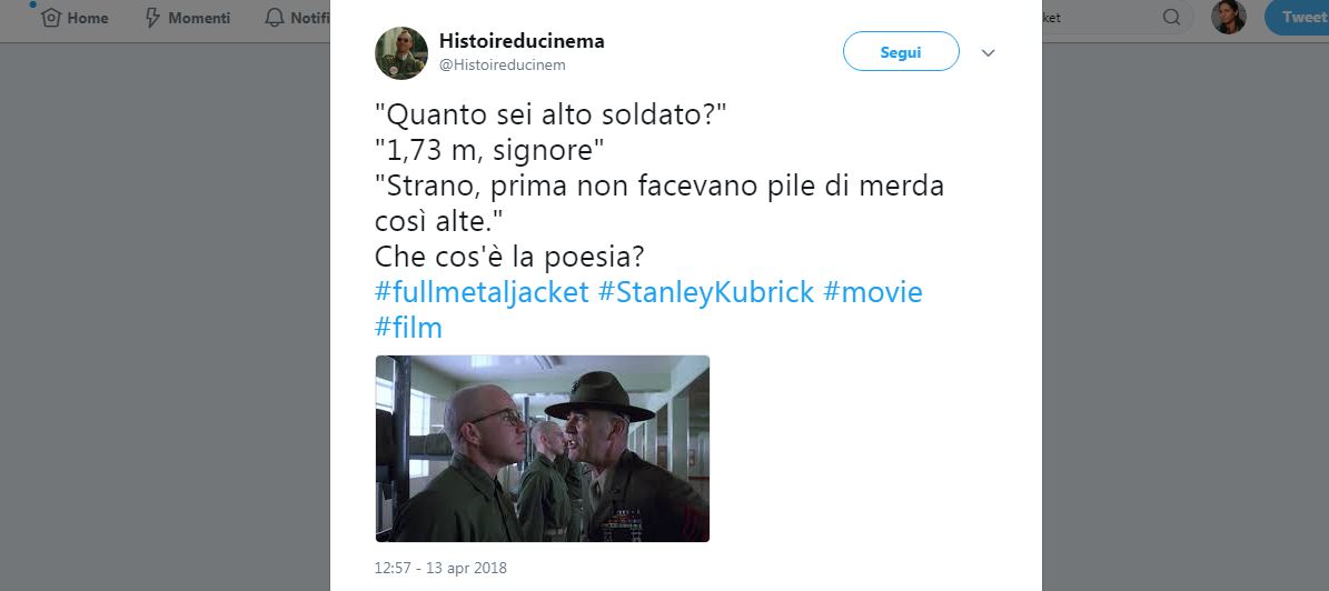 Ecco come i social network ricordano il Sergente Hartman Ecco come i social network ricordano il Sergente Hartman