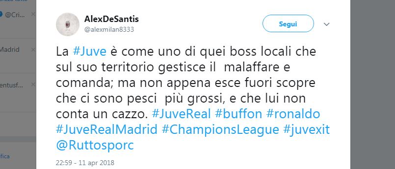 Juve – Real Madrid: i social si spaccano sull’eliminazione dei bianconeri Juve – Real Madrid: i social si spaccano sull’eliminazione dei bianconeri