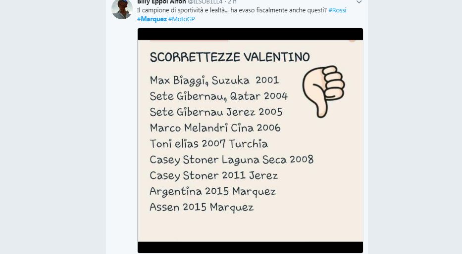 Le reazioni social allo scontro Rossi-Marquez Le reazioni social allo scontro Rossi-Marquez