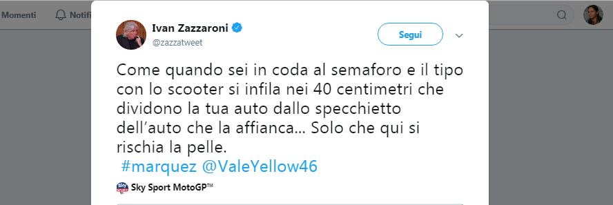 Le reazioni social allo scontro Rossi-Marquez Le reazioni social allo scontro Rossi-Marquez