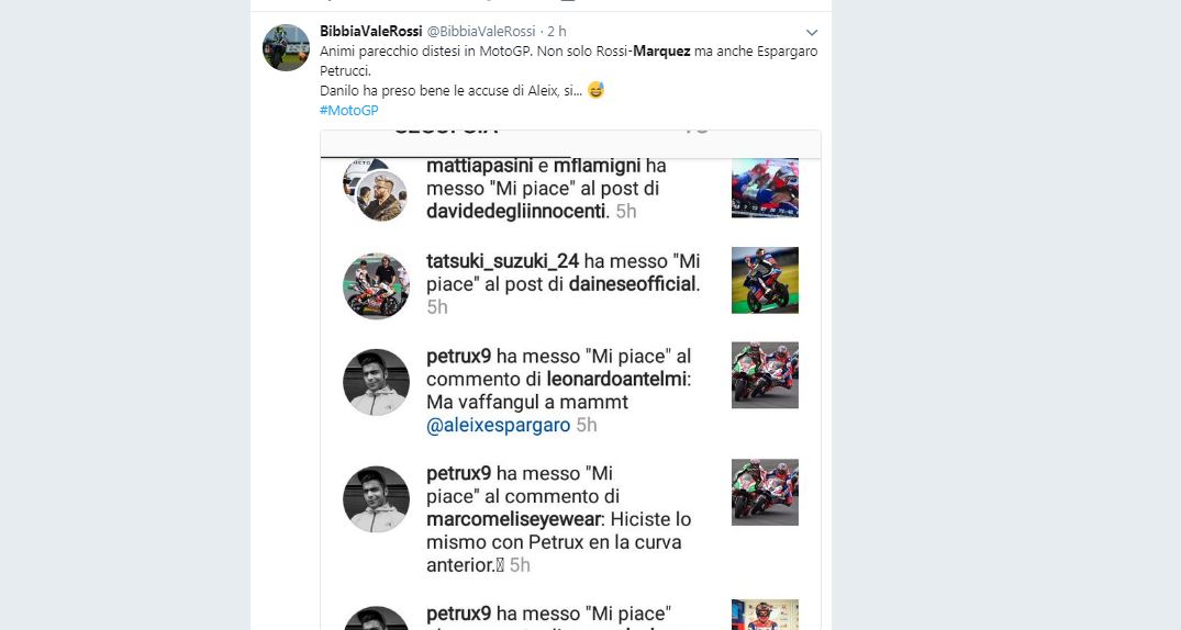 Le reazioni social allo scontro Rossi-Marquez Le reazioni social allo scontro Rossi-Marquez