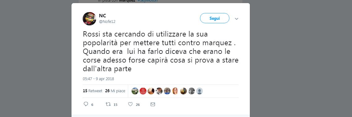 Le reazioni social allo scontro Rossi-Marquez Le reazioni social allo scontro Rossi-Marquez