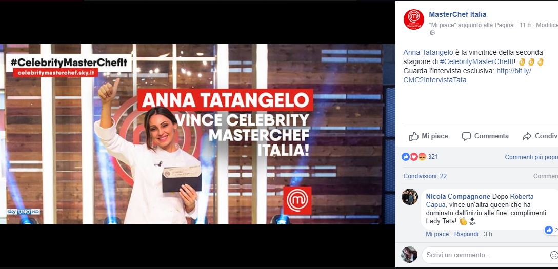 Anna Tatangelo: “Riparto da Celebrity MasterChef”