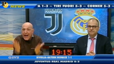 Chirico perde la testa dopo il gol di Ronaldo in Juventus-Real Madrid | video