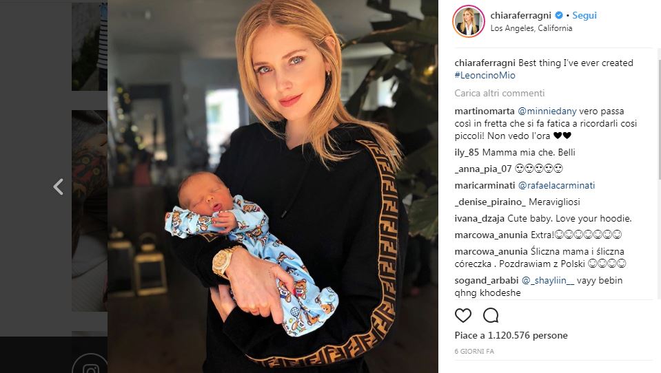 Leone, il figlio di Fedez e Ferragni, già influencer a 15 giorni