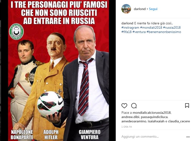 Mondiali 2018 al via senza l’Italia: i meme più divertenti Mondiali 2018 al via senza l’Italia: i meme più divertenti