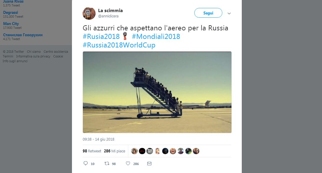 Mondiali 2018 al via senza l’Italia: i meme più divertenti Mondiali 2018 al via senza l’Italia: i meme più divertenti