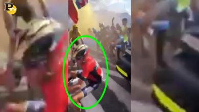 Il video della caduta di Nibali al Tour de France per colpa di un tifoso