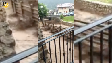 Maltempo; nubifragio con grandinata ed alluvione a Moena | video