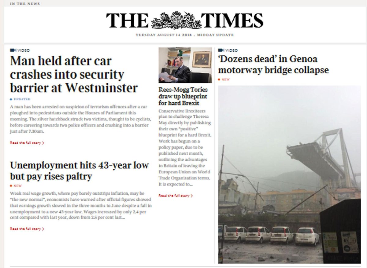 Galleria foto 'Gli occhi del mondo sul disastro di Genova – Foto' - foto 8